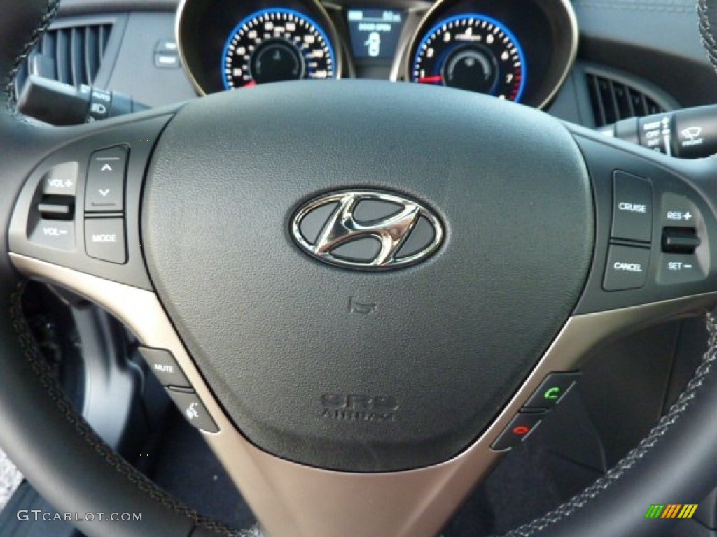 2013 Hyundai Genesis Coupe 3.8 Track Black Leather Steering Wheel Photo #72732383