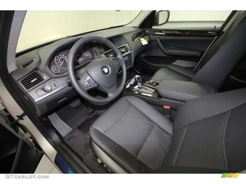 Black Interior 2013 BMW X3 xDrive 28i Photo #72733280