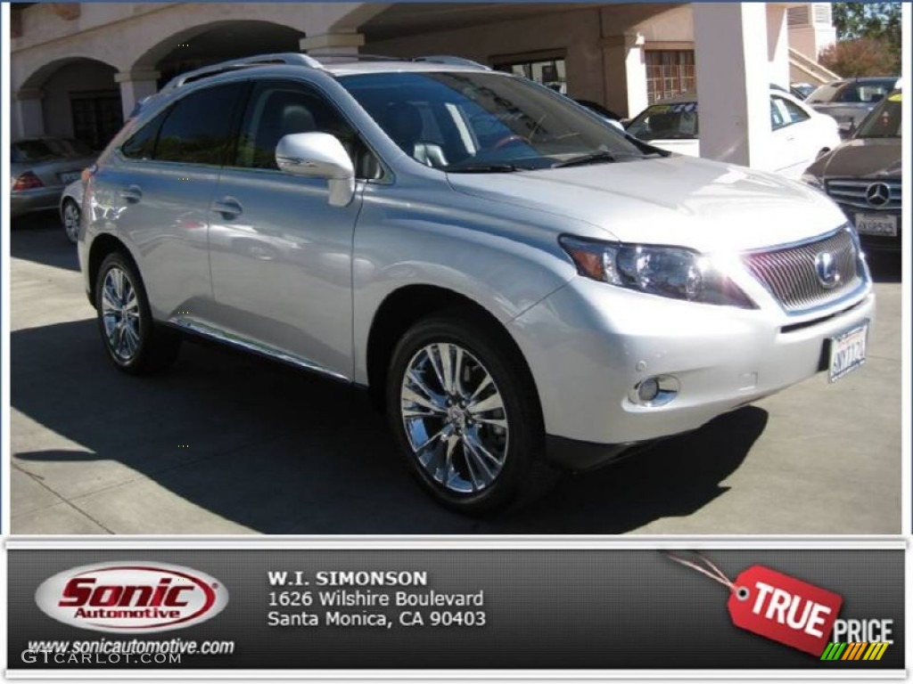 2010 RX 450h AWD Hybrid - Tungsten Silver Pearl / Black/Brown Walnut photo #1
