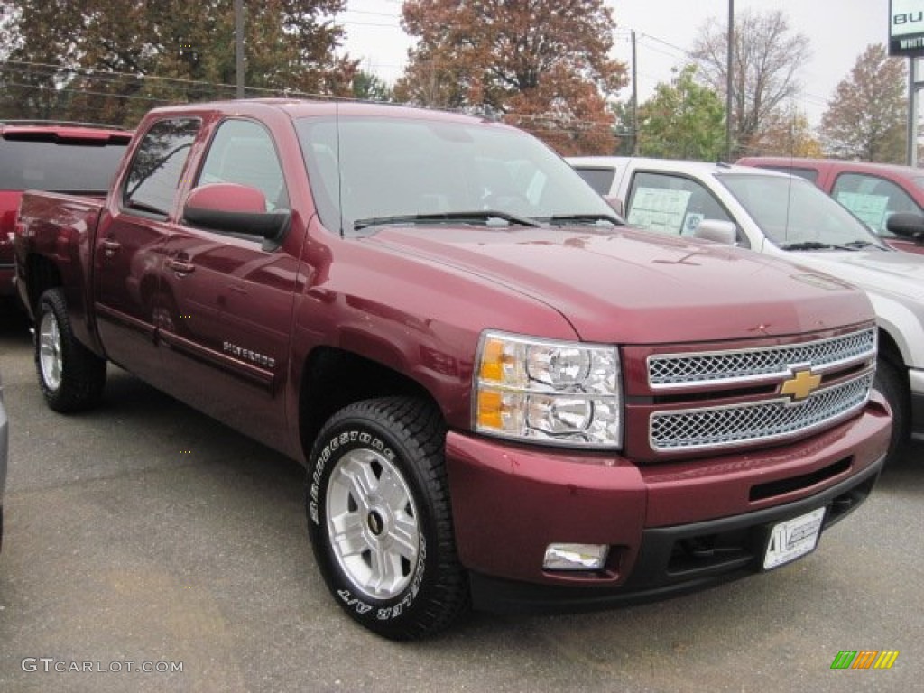 2013 Silverado 1500 LTZ Crew Cab 4x4 - Deep Ruby Metallic / Ebony photo #2