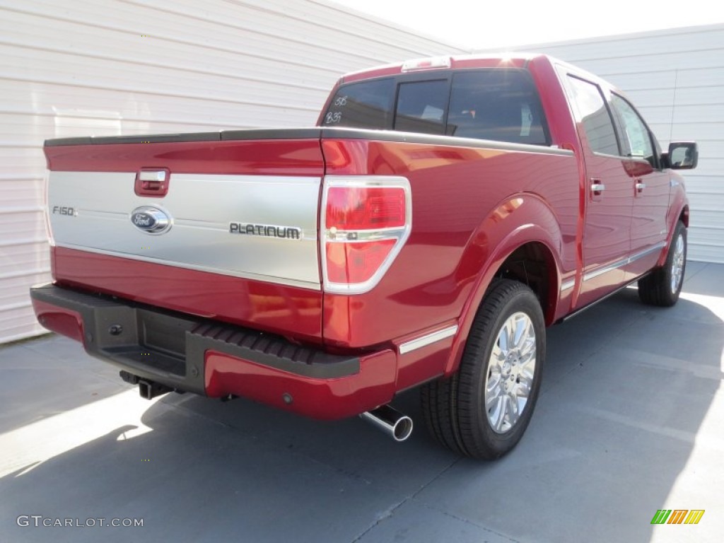 2013 F150 Platinum SuperCrew - Ruby Red Metallic / Platinum Unique Black Leather photo #3