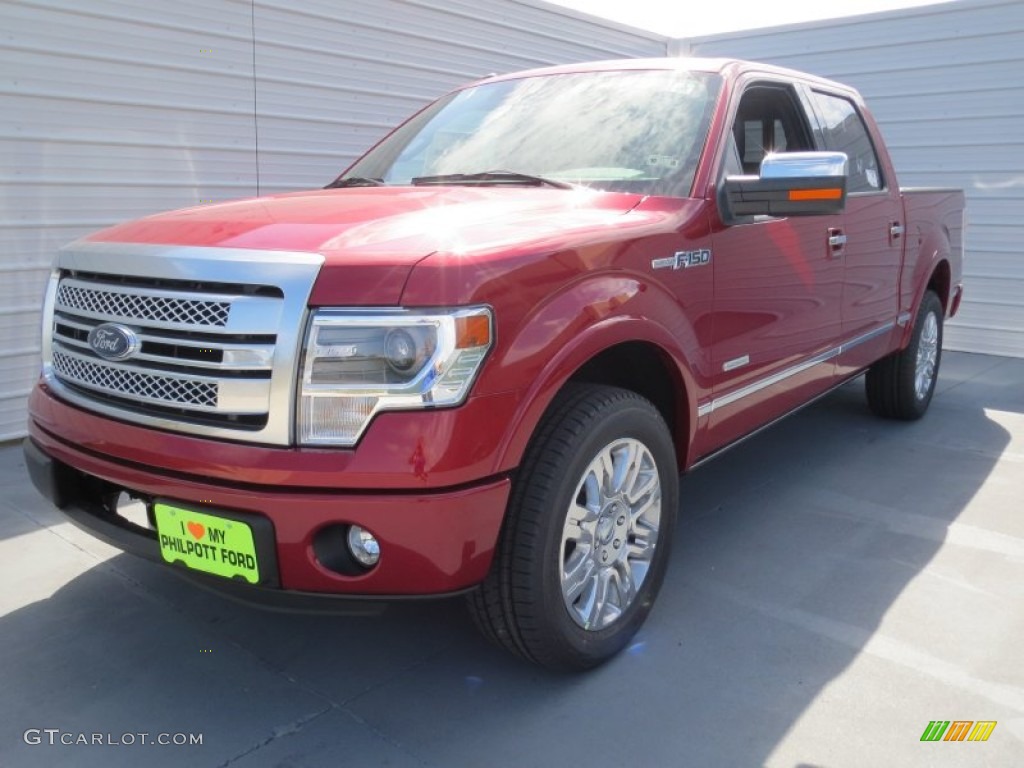 2013 F150 Platinum SuperCrew - Ruby Red Metallic / Platinum Unique Black Leather photo #6