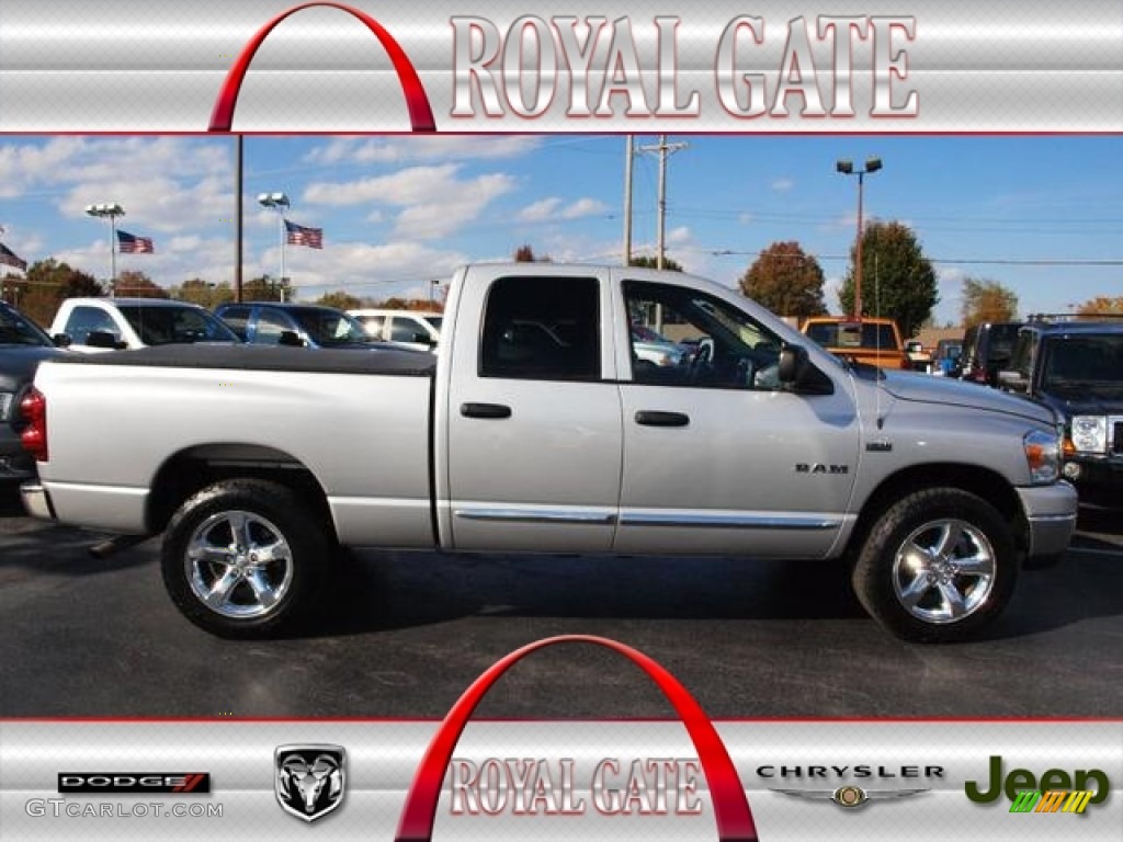 2008 Ram 1500 Big Horn Edition Quad Cab 4x4 - Bright Silver Metallic / Medium Slate Gray photo #1