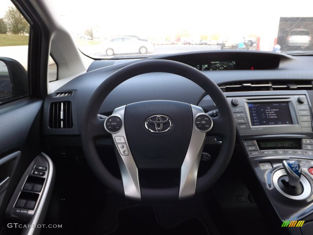 2012 Toyota Prius 3rd Gen Three Hybrid Dark Gray Steering Wheel Photo #72749190