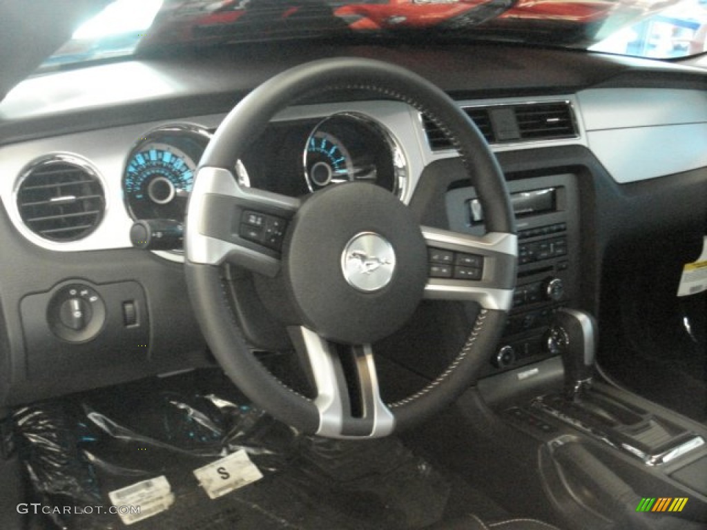 2013 Mustang V6 Premium Coupe - Grabber Blue / Charcoal Black photo #8
