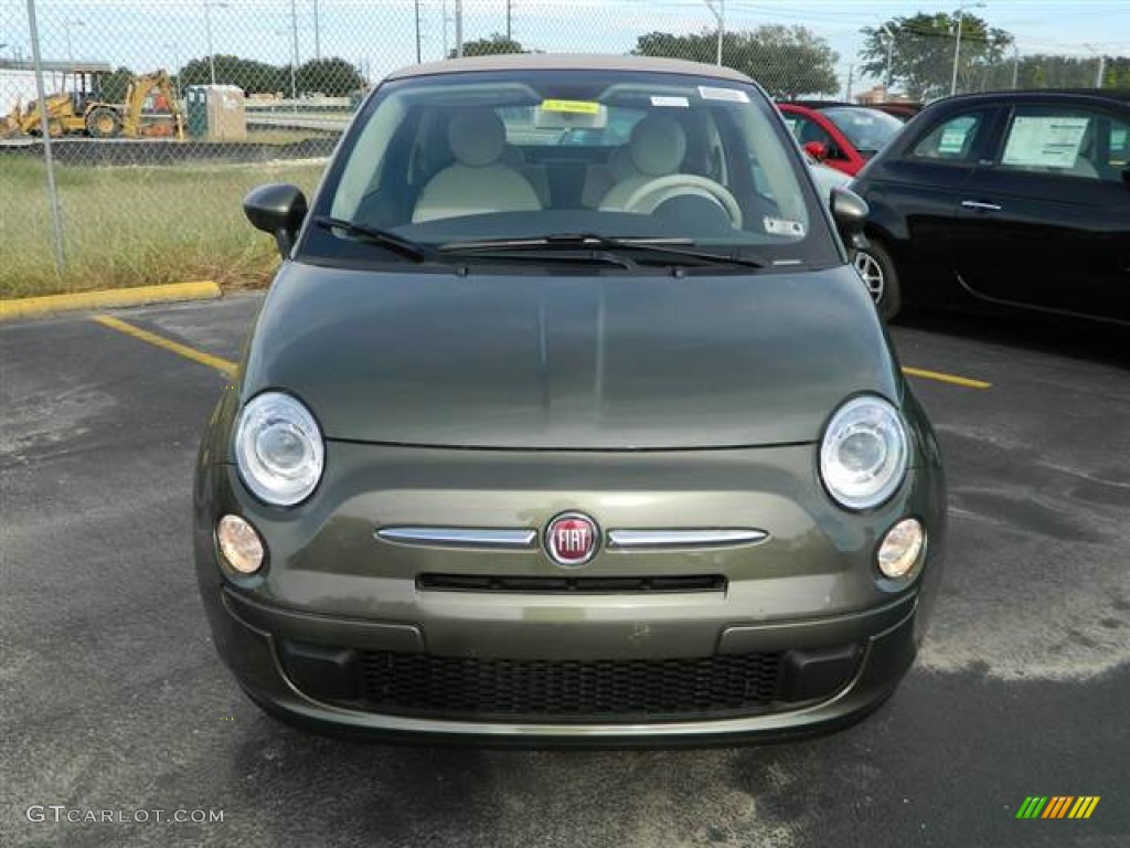 2012 500 c cabrio Pop - Verde Oliva (Green) / Tessuto Marrone/Avorio (Brown/Ivory) photo #2