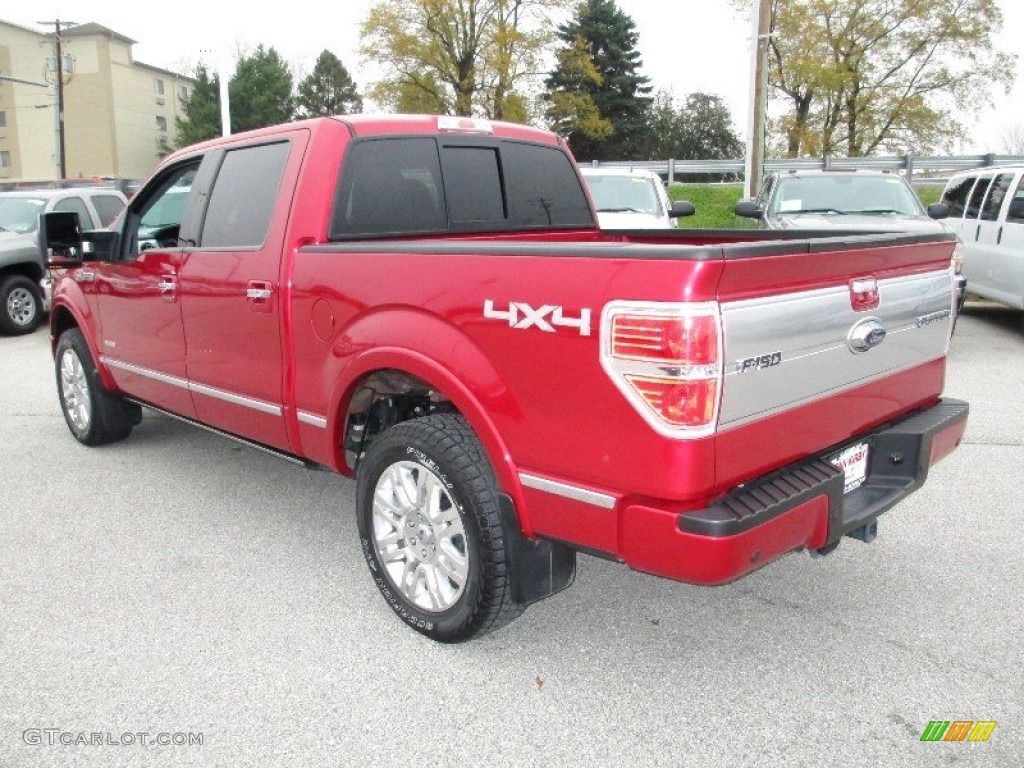Red Candy Metallic 2011 Ford F150 Platinum SuperCrew 4x4 Exterior Photo #72757694