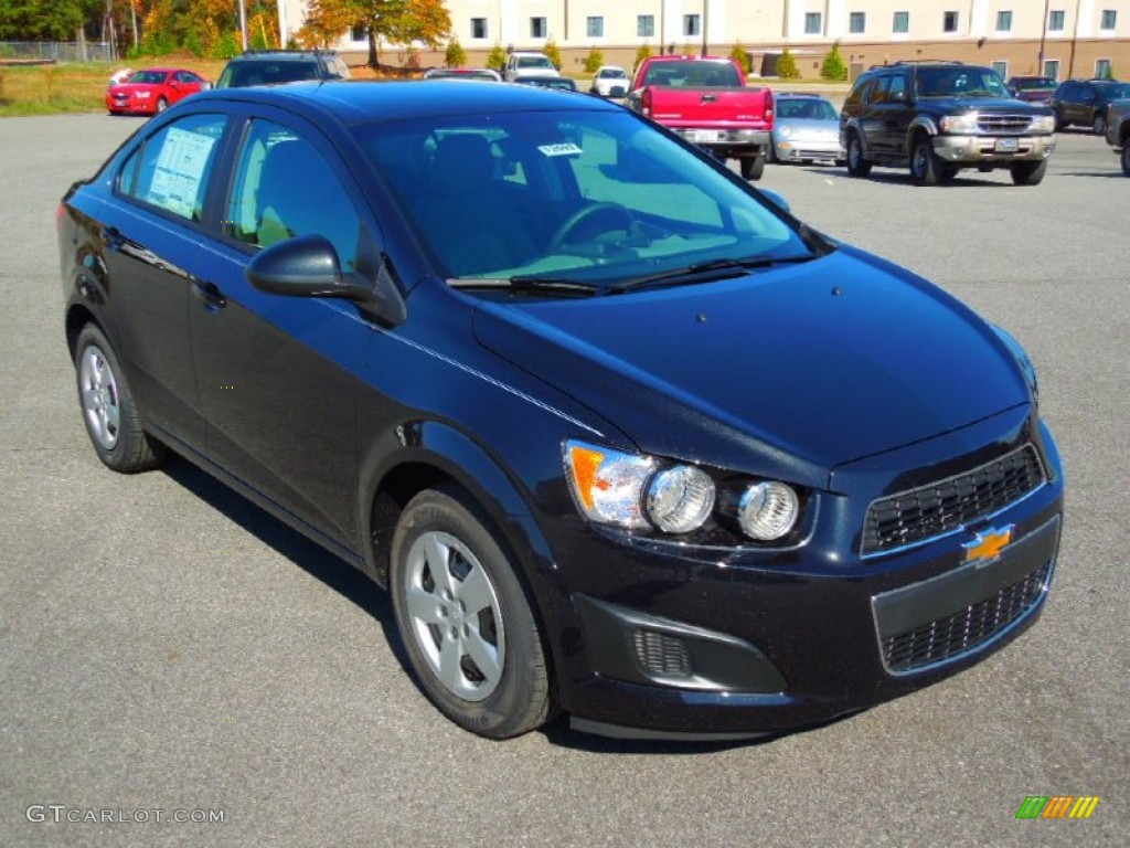 Black Granite Metallic 2013 Chevrolet Sonic LS Sedan Exterior Photo #72759222