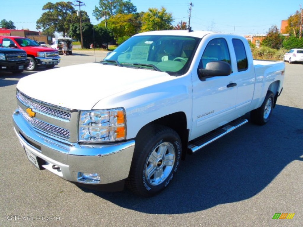 2013 Silverado 1500 LT Extended Cab 4x4 - Summit White / Light Titanium/Dark Titanium photo #2