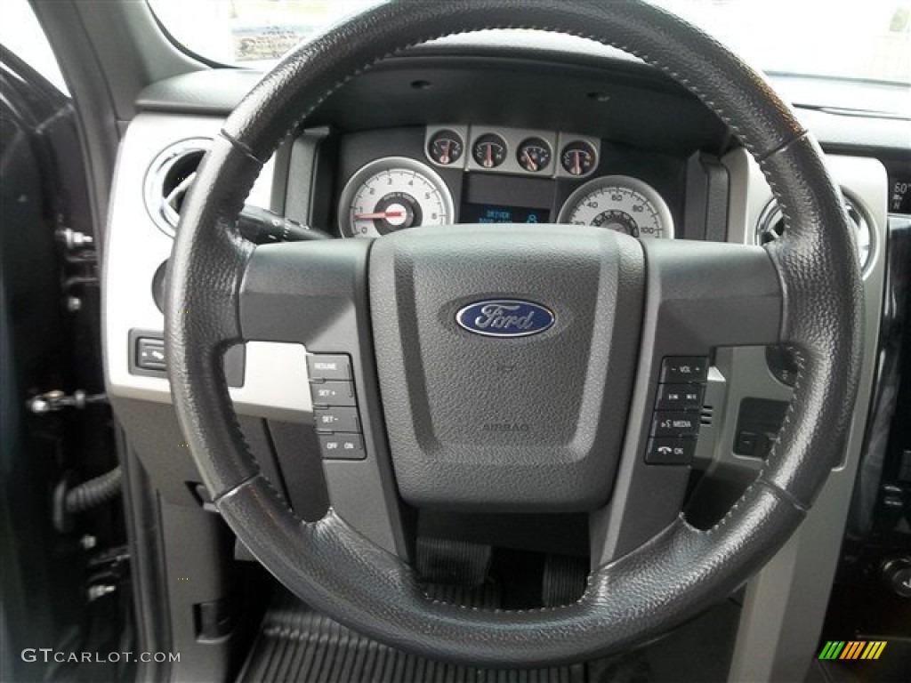 2010 Ford F150 FX4 SuperCrew 4x4 Black Steering Wheel Photo #72768290