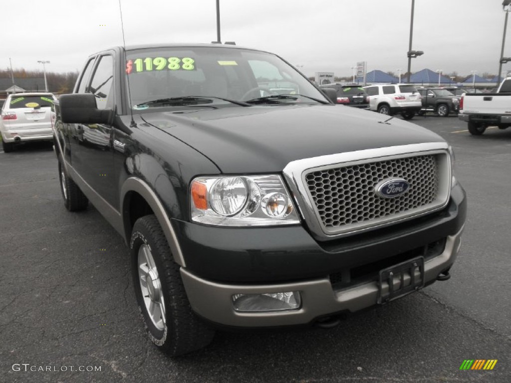 2004 F150 Lariat SuperCab 4x4 - Aspen Green Metallic / Tan photo #2