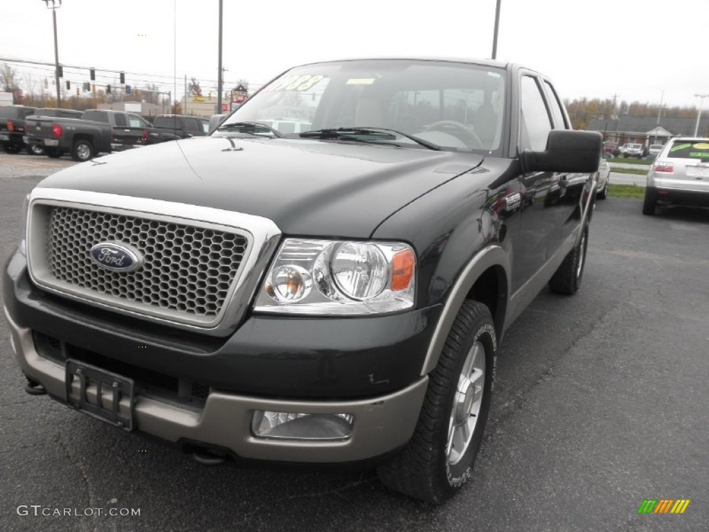 2004 F150 Lariat SuperCab 4x4 - Aspen Green Metallic / Tan photo #3