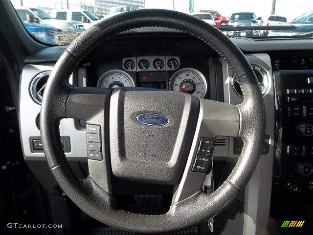 2010 Ford F150 FX4 SuperCrew 4x4 Black Steering Wheel Photo #72768846