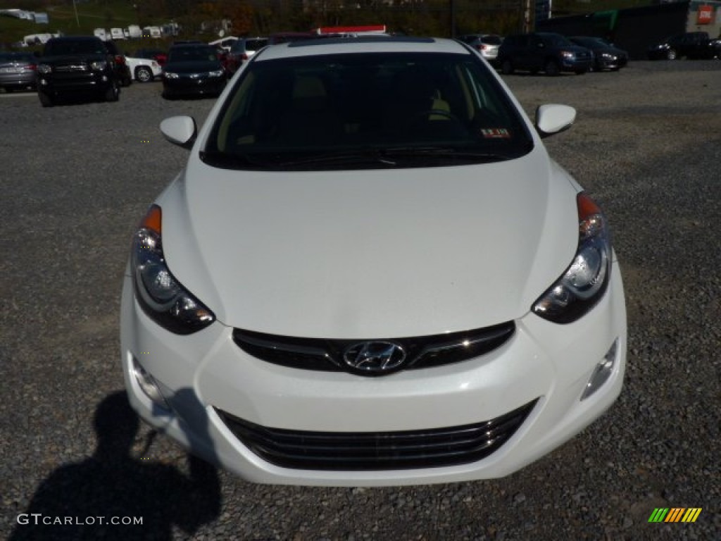 2012 Elantra Limited - Shimmering White / Beige photo #2