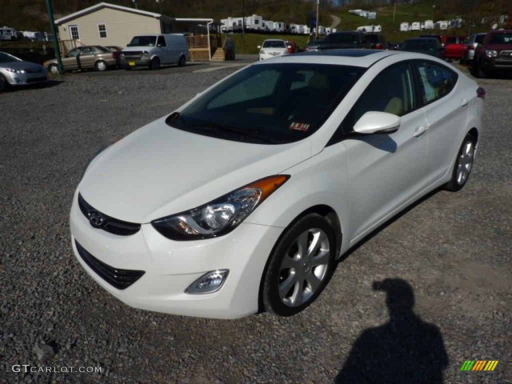 2012 Elantra Limited - Shimmering White / Beige photo #3