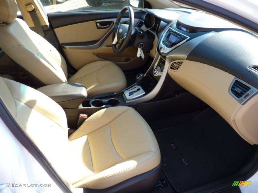 2012 Elantra Limited - Shimmering White / Beige photo #8