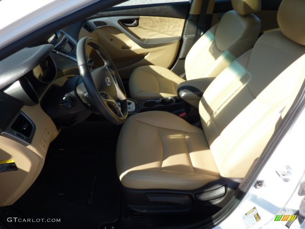 2012 Elantra Limited - Shimmering White / Beige photo #11