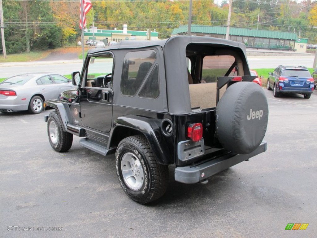 2002 Wrangler Sahara 4x4 - Black / Camel Beige/Dark Green photo #8