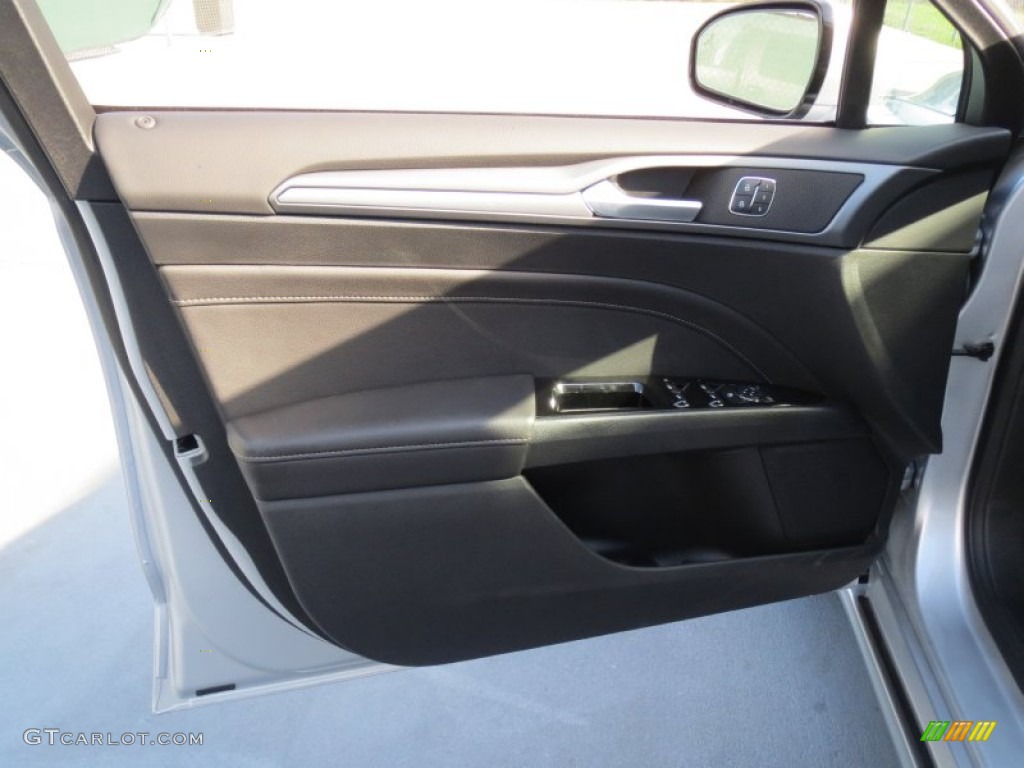 2013 Ford Fusion Titanium Charcoal Black Door Panel Photo #72777612