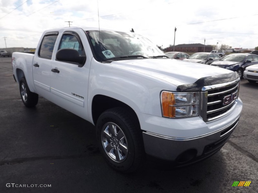 2013 Sierra 1500 SLE Crew Cab 4x4 - Summit White / Very Dark Cashmere/Light Cashmere photo #3