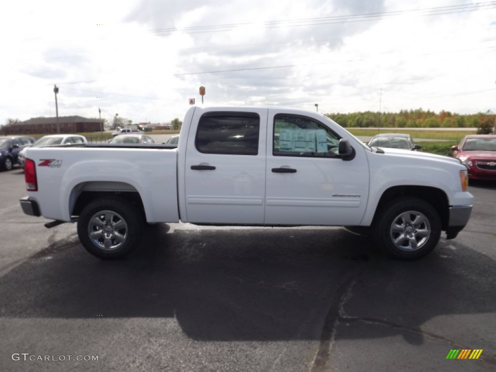 2013 Sierra 1500 SLE Crew Cab 4x4 - Summit White / Very Dark Cashmere/Light Cashmere photo #4