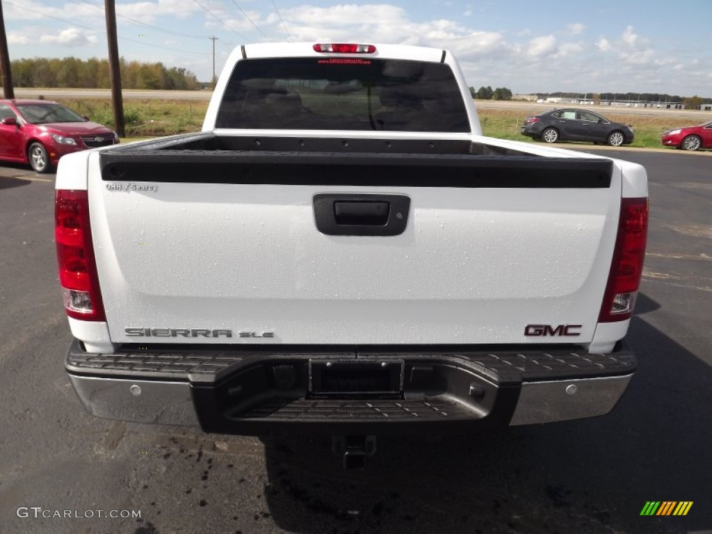2013 Sierra 1500 SLE Crew Cab 4x4 - Summit White / Very Dark Cashmere/Light Cashmere photo #6