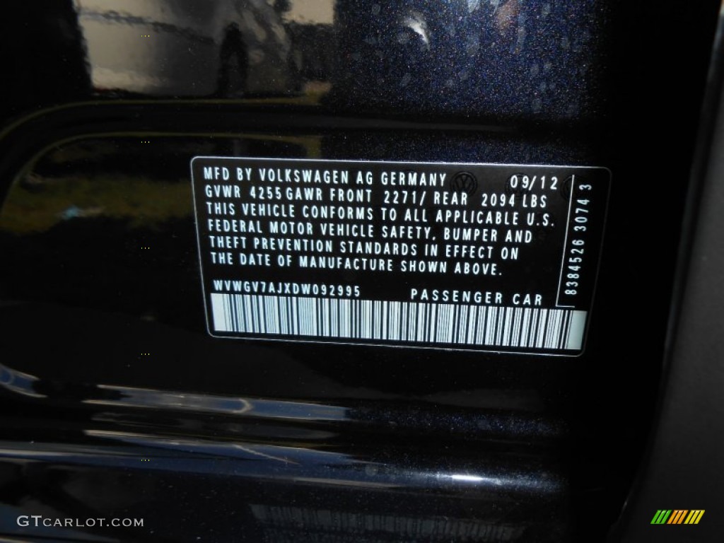 2013 GTI 4 Door - Deep Black Pearl Metallic / Interlagos Plaid Cloth photo #23