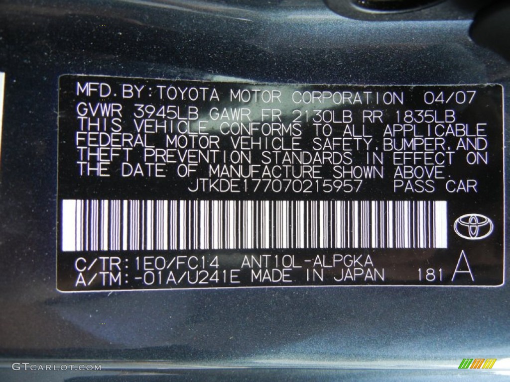 2007 tC Color Code 1E0 for Flint Mica Photo #72782065