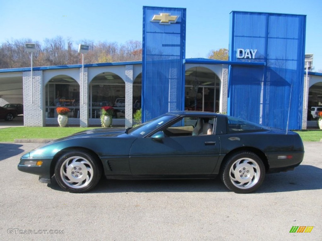 1996 Corvette Coupe - Polo Green Metallic / Light Beige photo #2