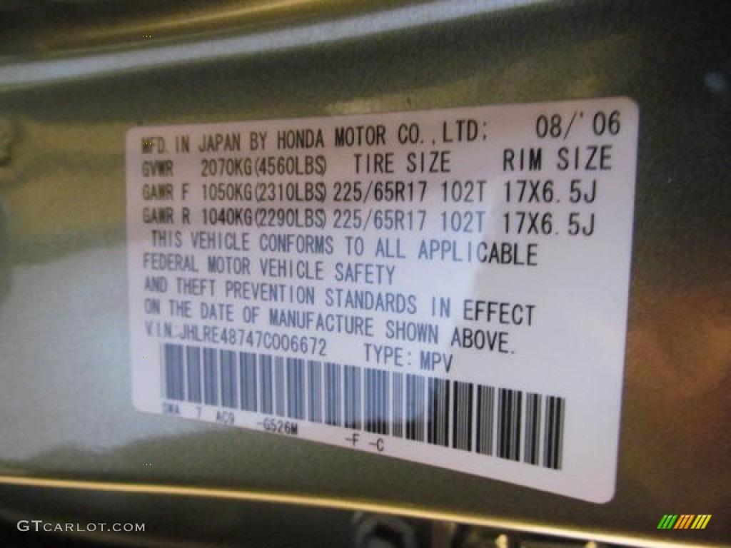 2007 CR-V EX-L 4WD - Green Tea Metallic / Ivory photo #19
