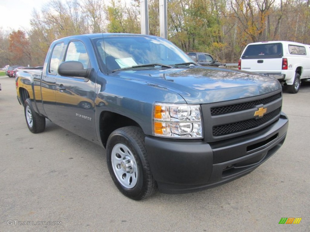 2013 Silverado 1500 Work Truck Extended Cab - Blue Granite Metallic / Dark Titanium photo #8