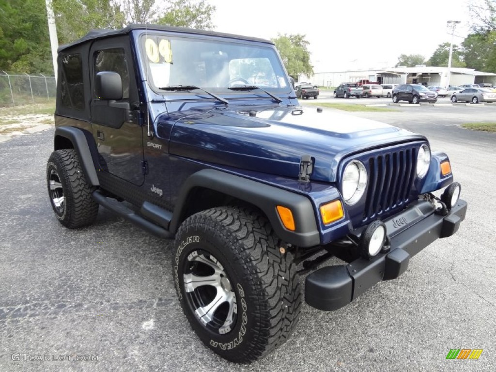 2004 Wrangler Sport 4x4 - Patriot Blue Pearl / Dark Slate Gray photo #10