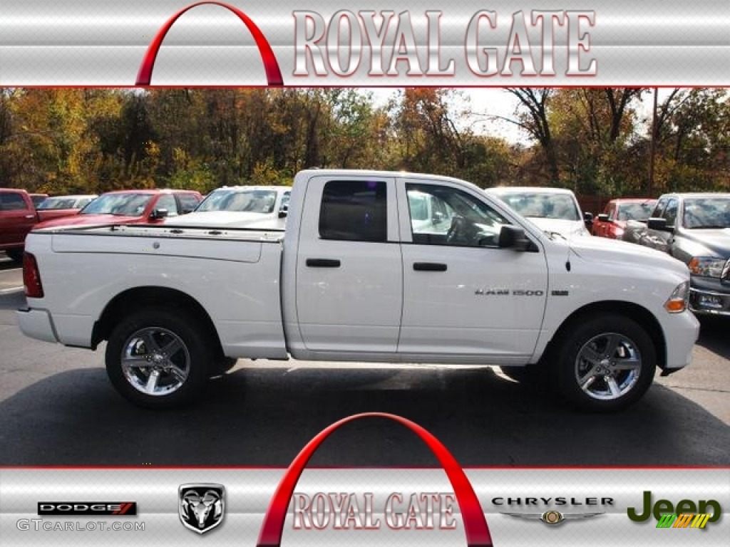 2012 Ram 1500 Express Quad Cab 4x4 - Bright White / Dark Slate Gray/Medium Graystone photo #1