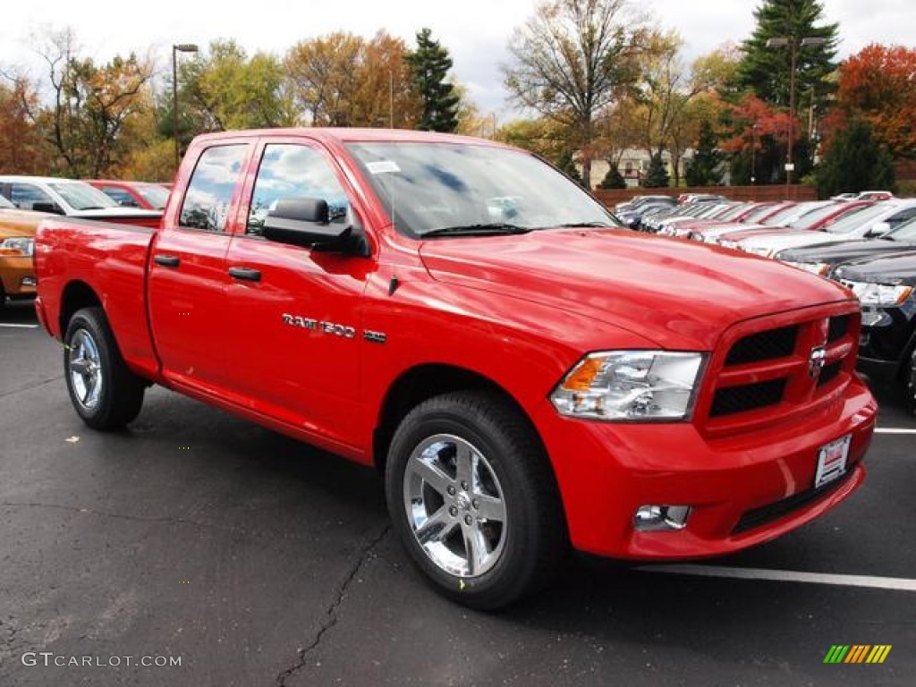 Flame Red 2012 Dodge Ram 1500 Express Quad Cab 4x4 Exterior Photo #72790346