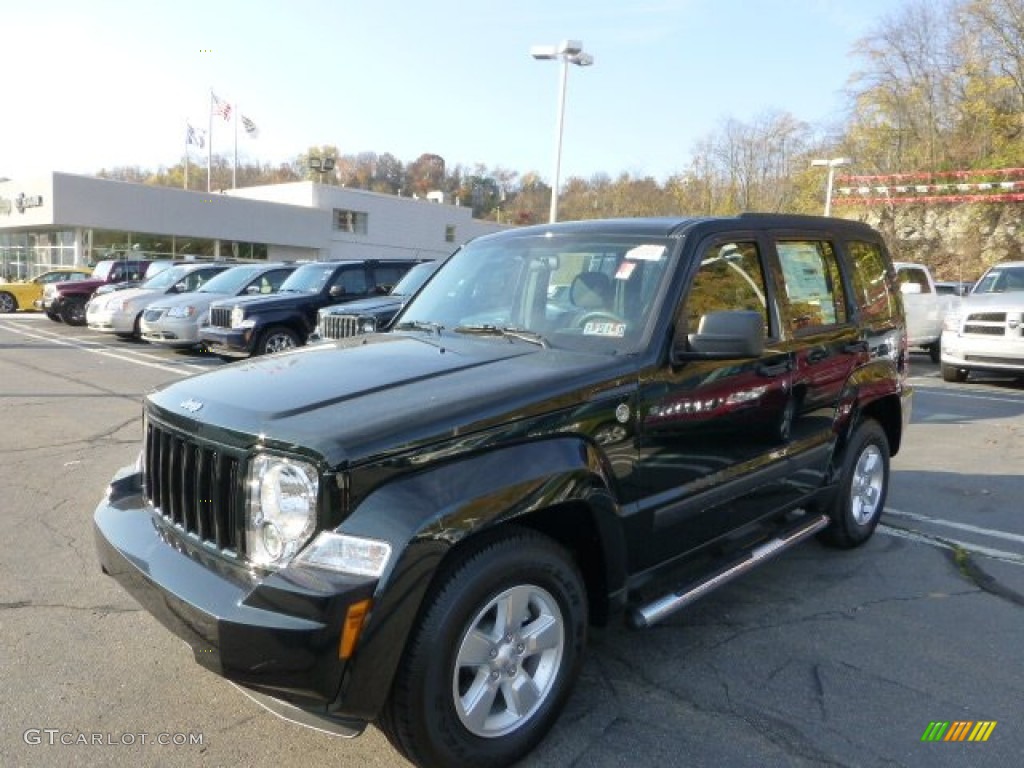 2012 Liberty Sport 4x4 - Black Forest Green Pearl / Dark Slate Gray photo #1