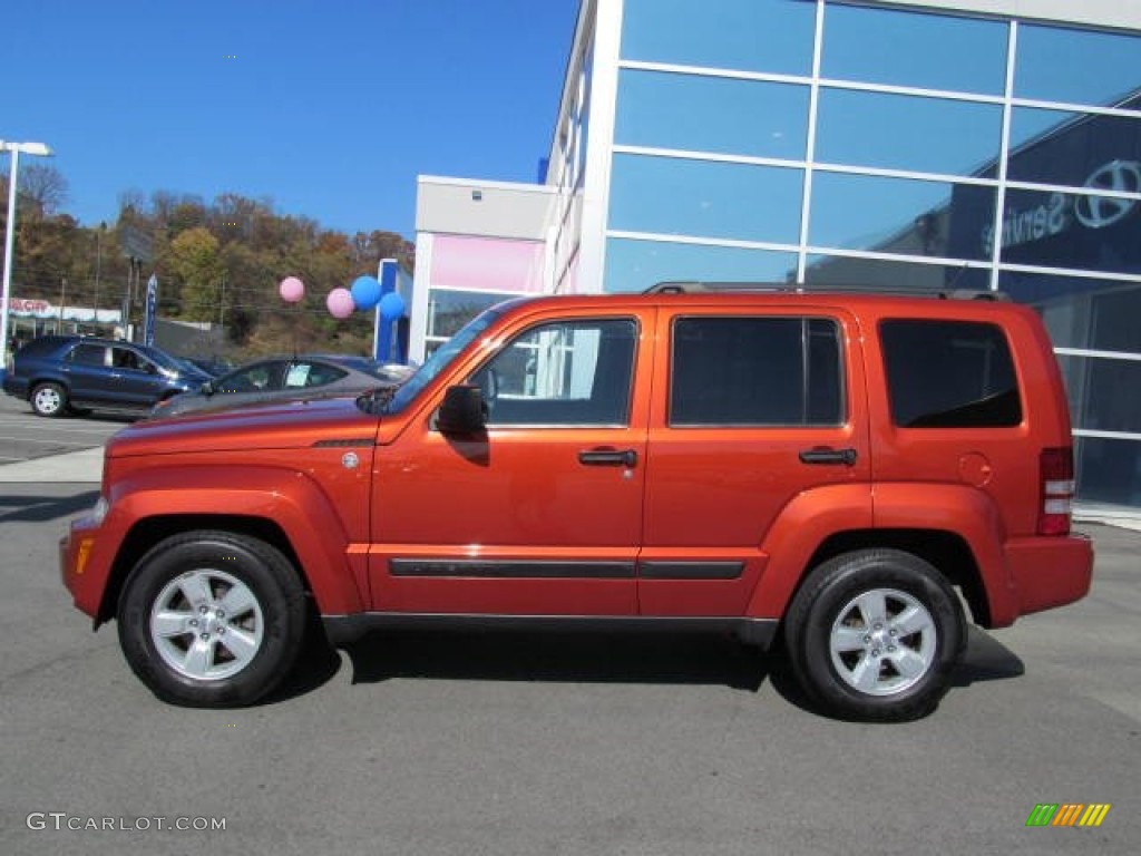 2009 Liberty Sport 4x4 - Sunburst Orange Pearl / Dark Slate Gray photo #2