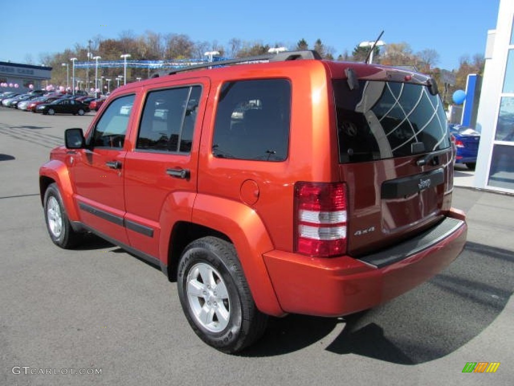 2009 Liberty Sport 4x4 - Sunburst Orange Pearl / Dark Slate Gray photo #9