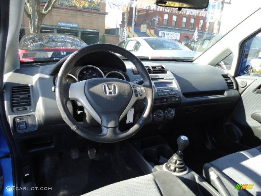 2007 Honda Fit Sport Black Dashboard Photo #72792904