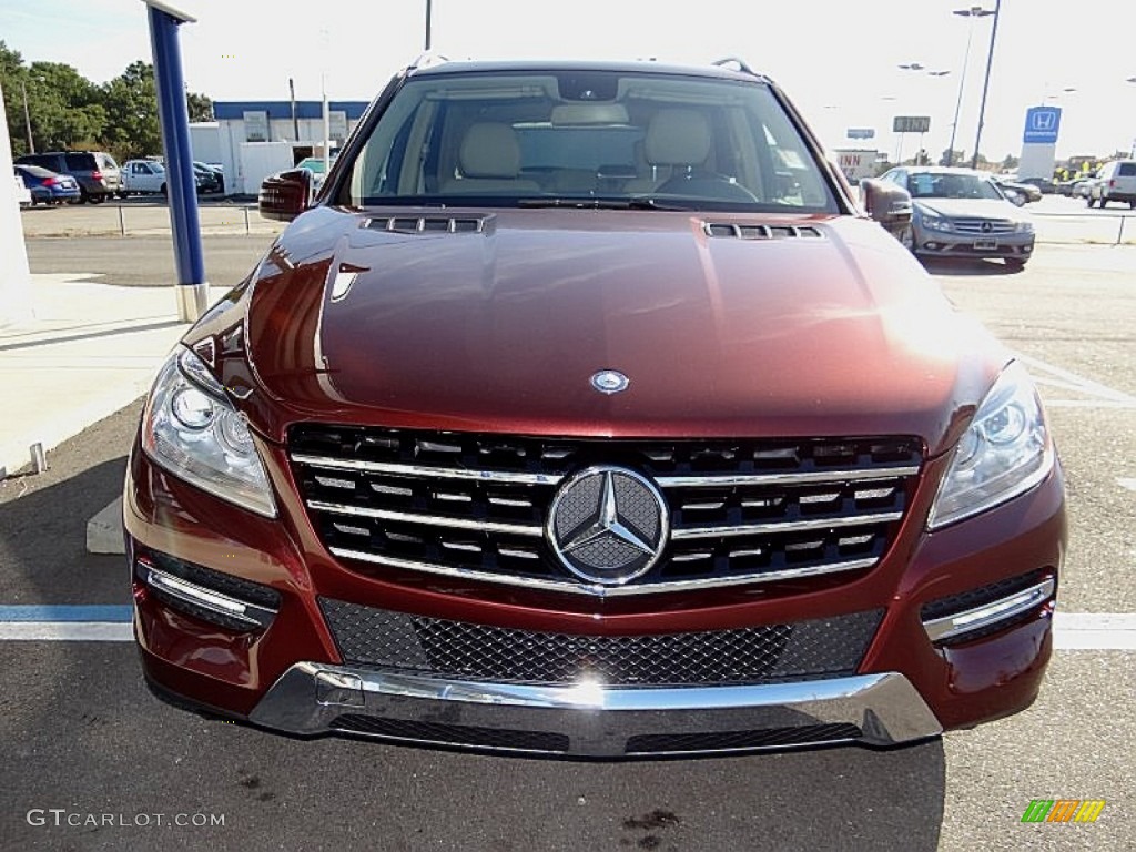 2013 ML 350 4Matic - Cinnabar Red Metallic / Almond Beige photo #3