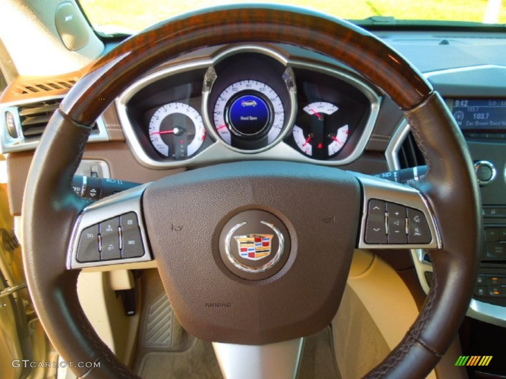 2010 Cadillac SRX V6 Shale/Brownstone Steering Wheel Photo #72797825