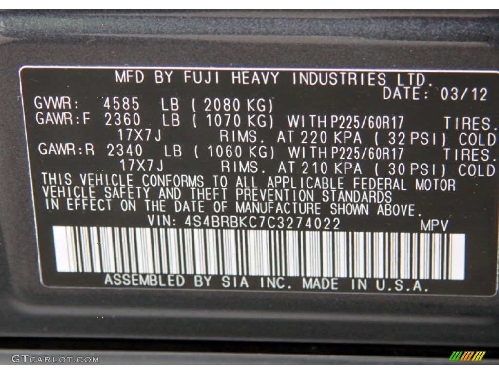 2011 Outback 2.5i Limited Wagon - Graphite Gray Metallic / Off Black photo #26