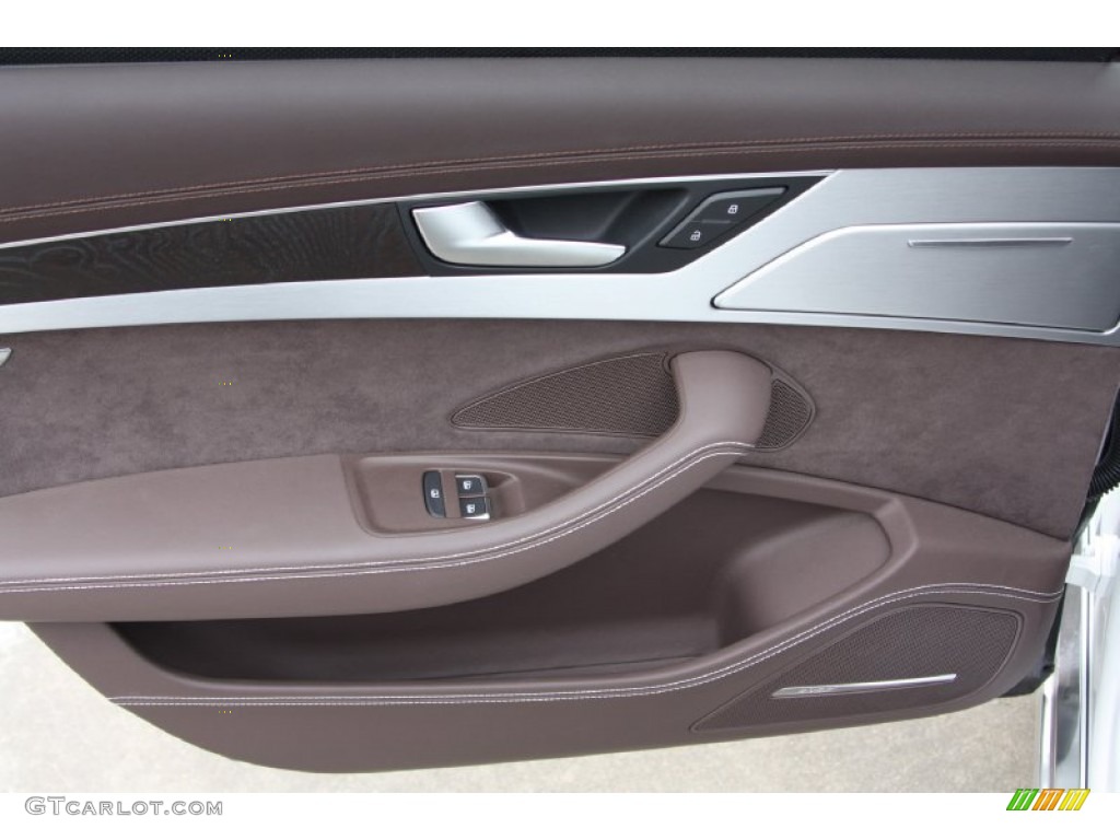 2012 Audi A8 L 4.2 quattro Balao Brown Door Panel Photo #72801265