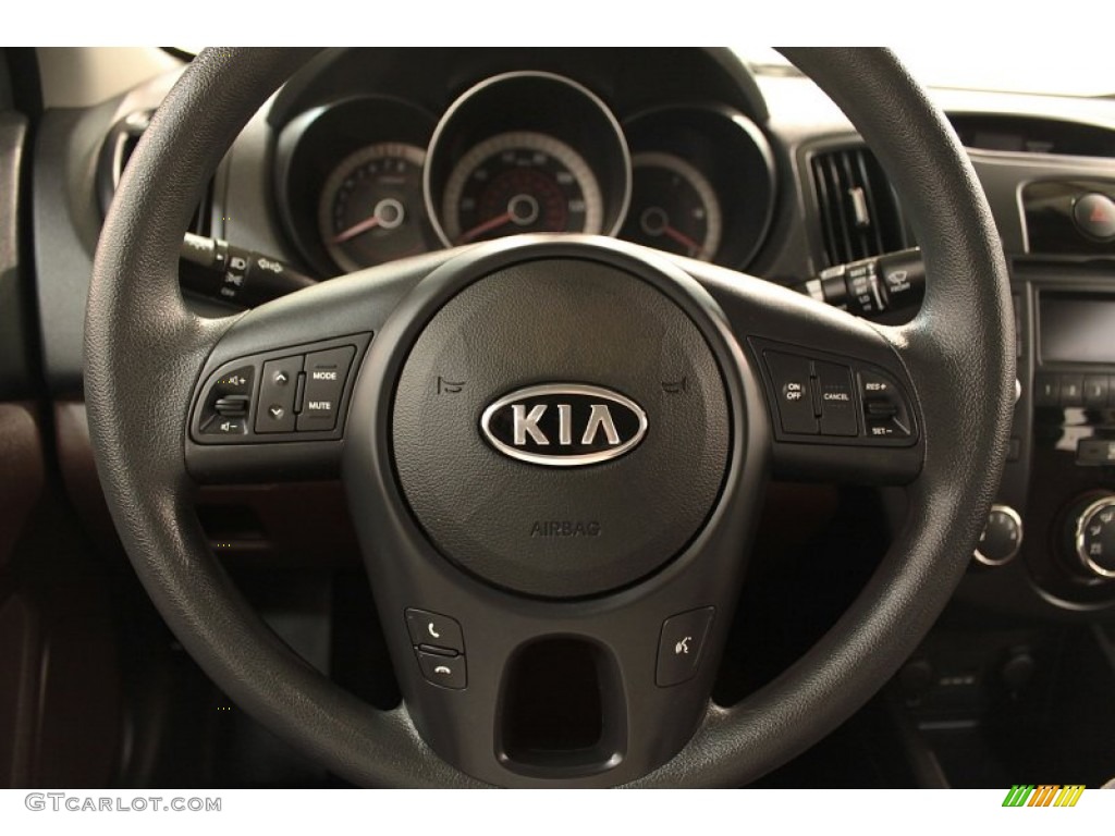 2010 Kia Forte EX Coffee Steering Wheel Photo #72804361