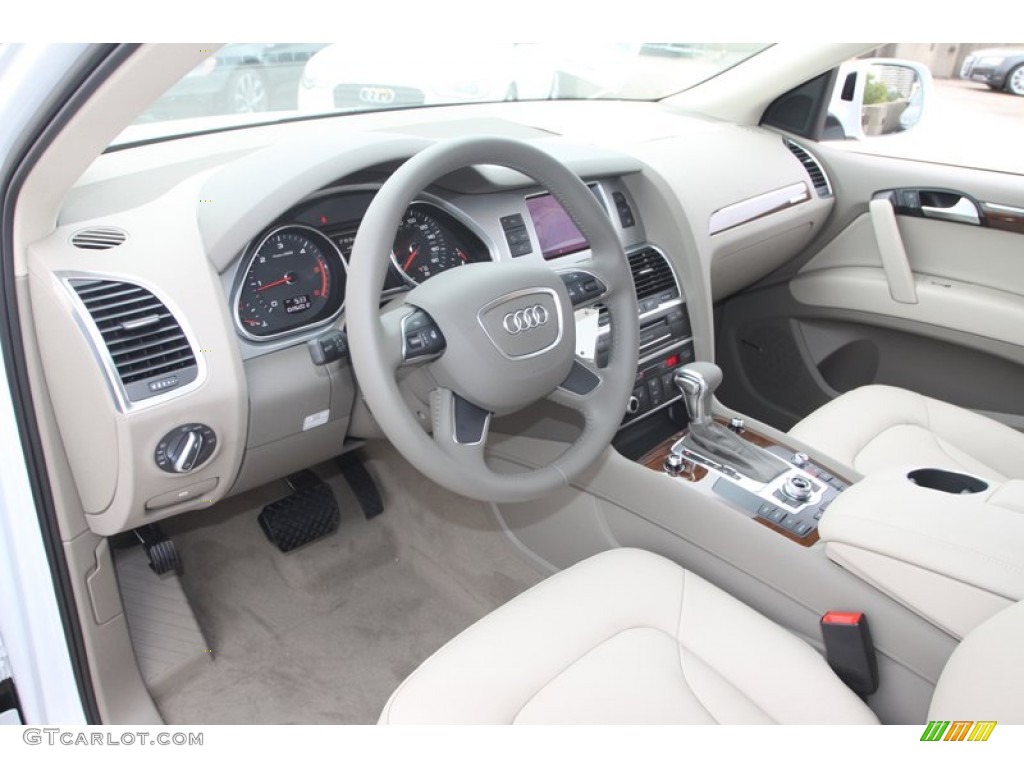 Cardamom Beige Interior 2013 Audi Q7 3.0 TDI quattro Photo #72805197
