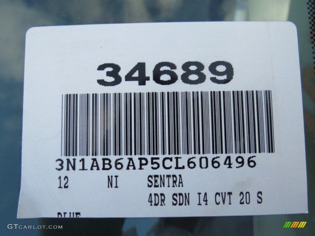 2012 Sentra 2.0 S - Blue Onyx / Charcoal photo #18