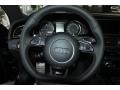 2013 Audi RS 5 Black Fine Nappa Leather/Rock Gray Stitching Interior Steering Wheel Photo