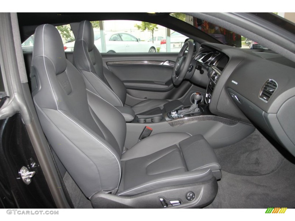 Black Fine Nappa Leather/Rock Gray Stitching Interior 2013 Audi RS 5 4.2 FSI quattro Coupe Photo #72806113