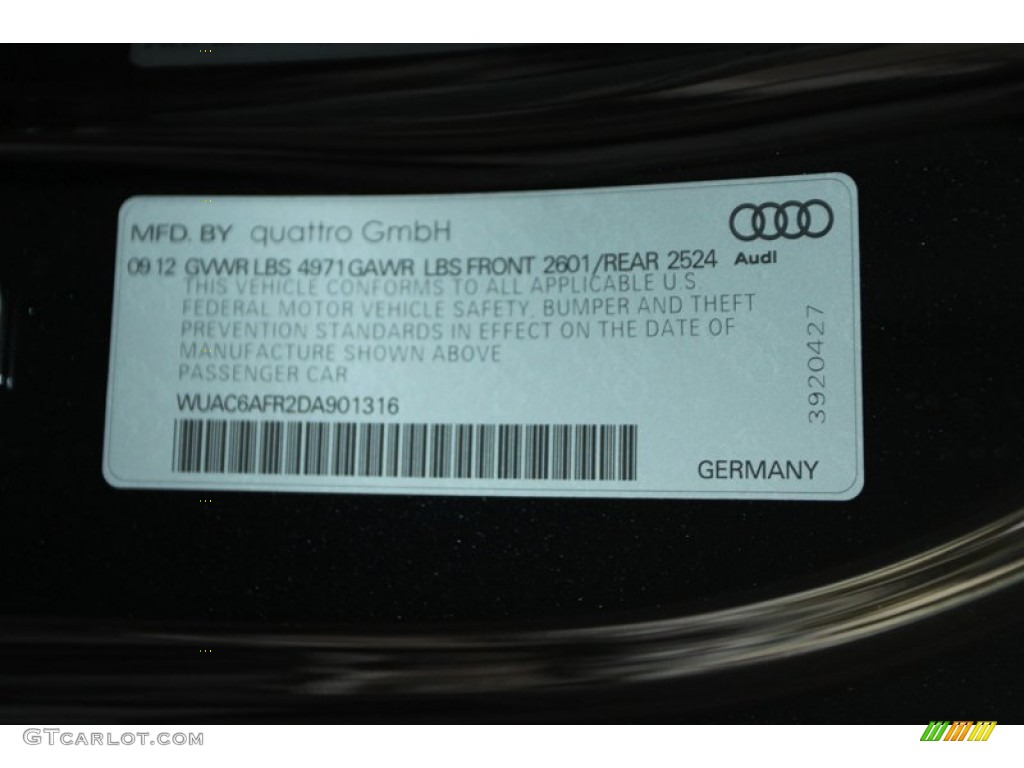 2013 Audi RS 5 4.2 FSI quattro Coupe Info Tag Photo #72806176