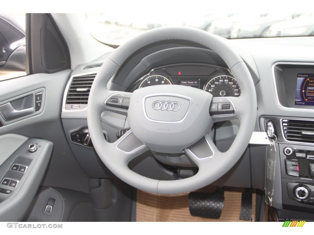 2013 Audi Q5 2.0 TFSI quattro Steel Grey Steering Wheel Photo #72806512
