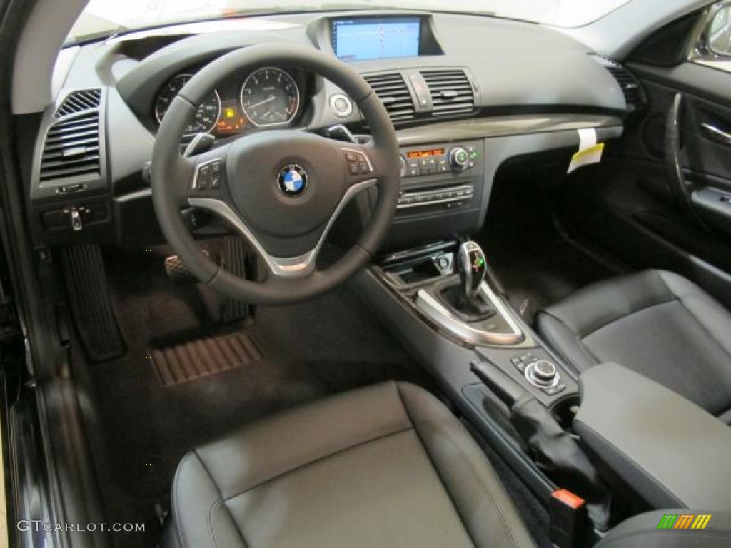 Black Interior 2013 BMW 1 Series 135i Coupe Photo #72809182